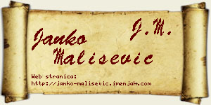 Janko Mališević vizit kartica